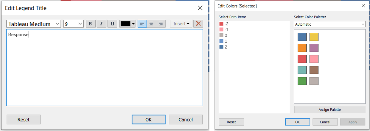 Formatting the legend